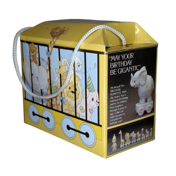 3 for $20 Precious Moments Elephant 4th Birthday Train Car 1985 w Original Box - Picture 2 of 5